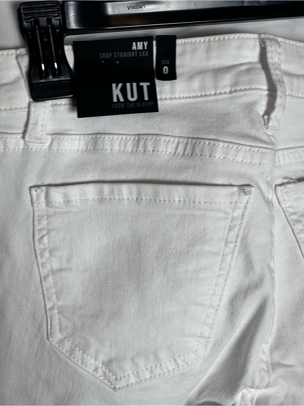 KUT from the Kloth Amy Crop Straight Leg White Jeans NWT size 0 - Picture 8 of 13